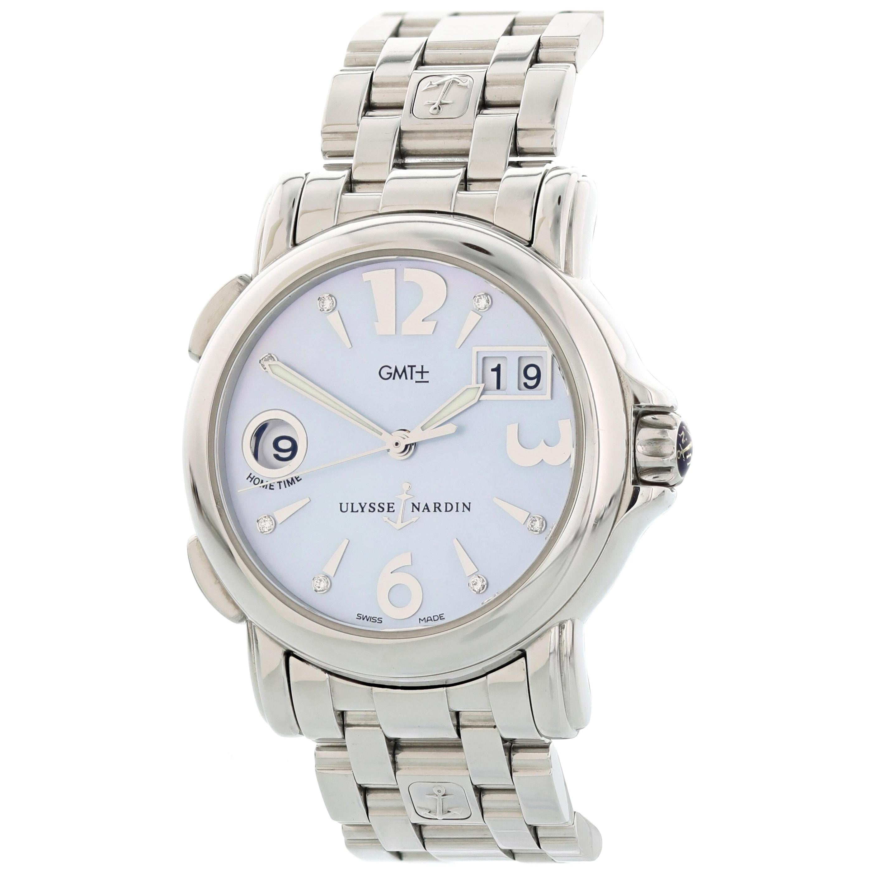 Ulysse Nardin Big Date GMT 223-22 Mother of Pearl Ladies Watch For Sale