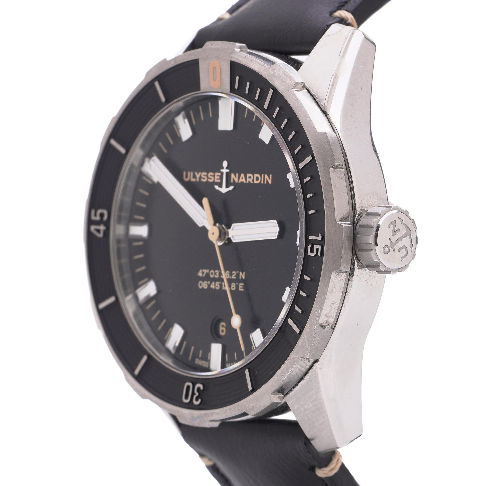 Montre automatique Ulysse Nardin Diver 42mm en acier inoxydable Pour hommes en vente
