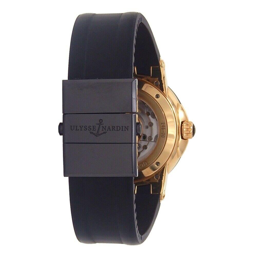 Ulysse Nardin Executive Dual Time 18 Karat Rose Gold Watch Automatic 246-00-3/42 In Excellent Condition For Sale In New York, NY