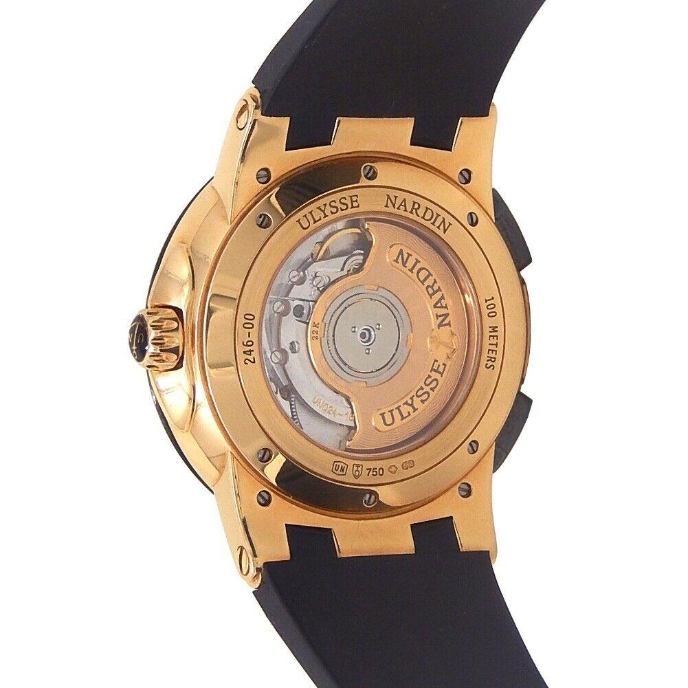 Men's Ulysse Nardin Executive Dual Time 18 Karat Rose Gold Watch Automatic 246-00-3/42 For Sale