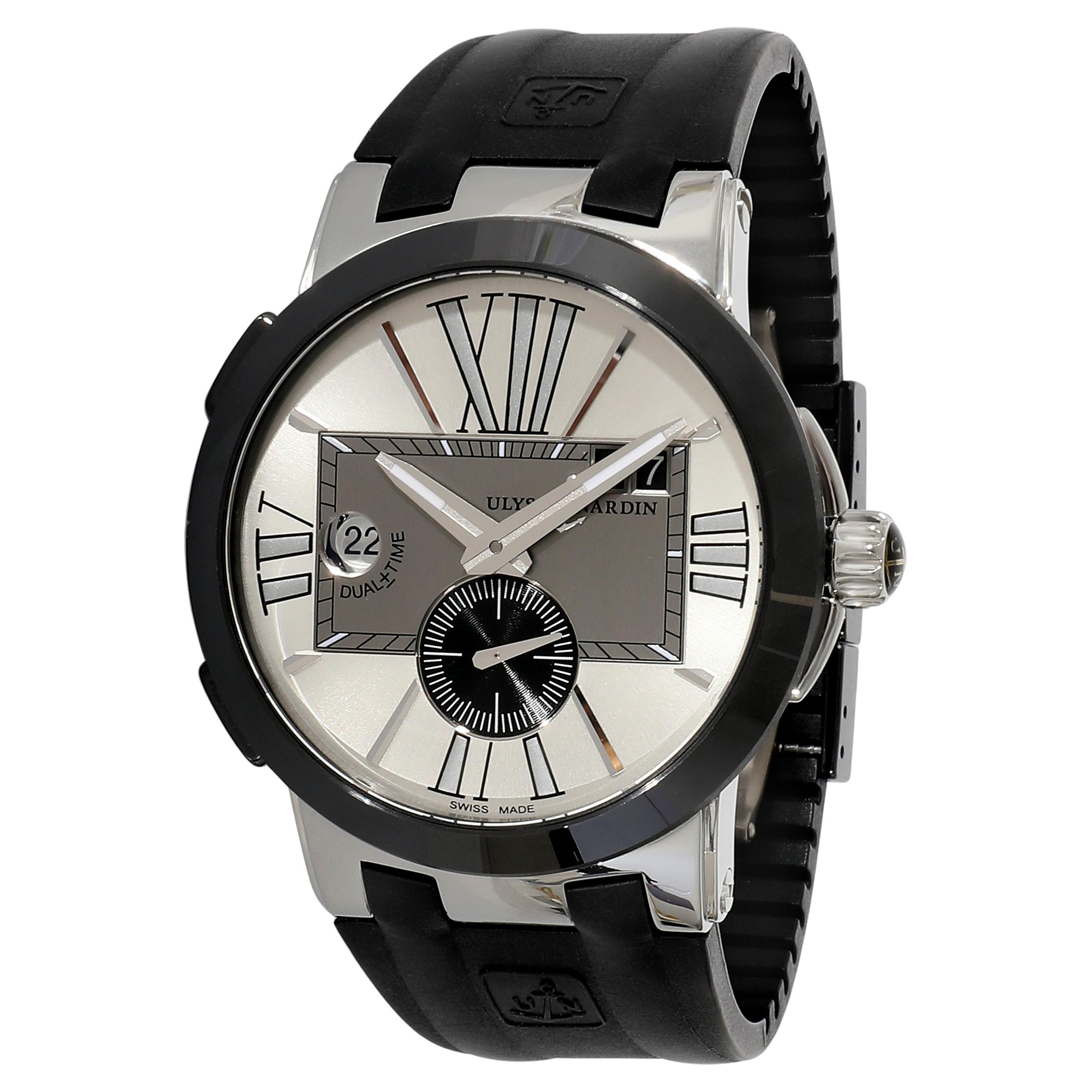 Ulysse Nardin Executive Dual Time 243-00-3/42 Men's Watch in  Stainless Steel/Ce For Sale