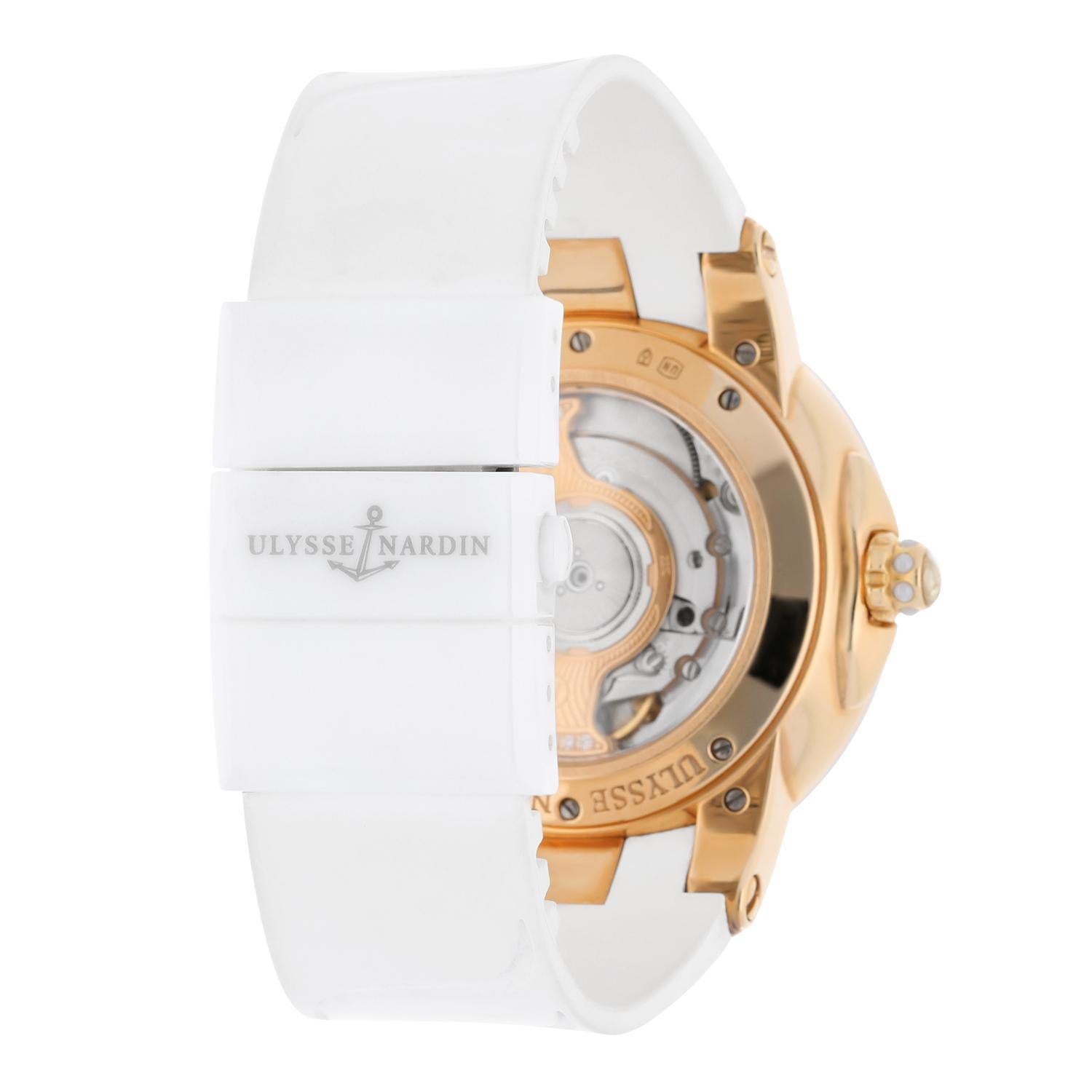 Women's or Men's Ulysse Nardin Executive Dual Time Lady Rose Gold & Diamonds Ladies Watch 40mm