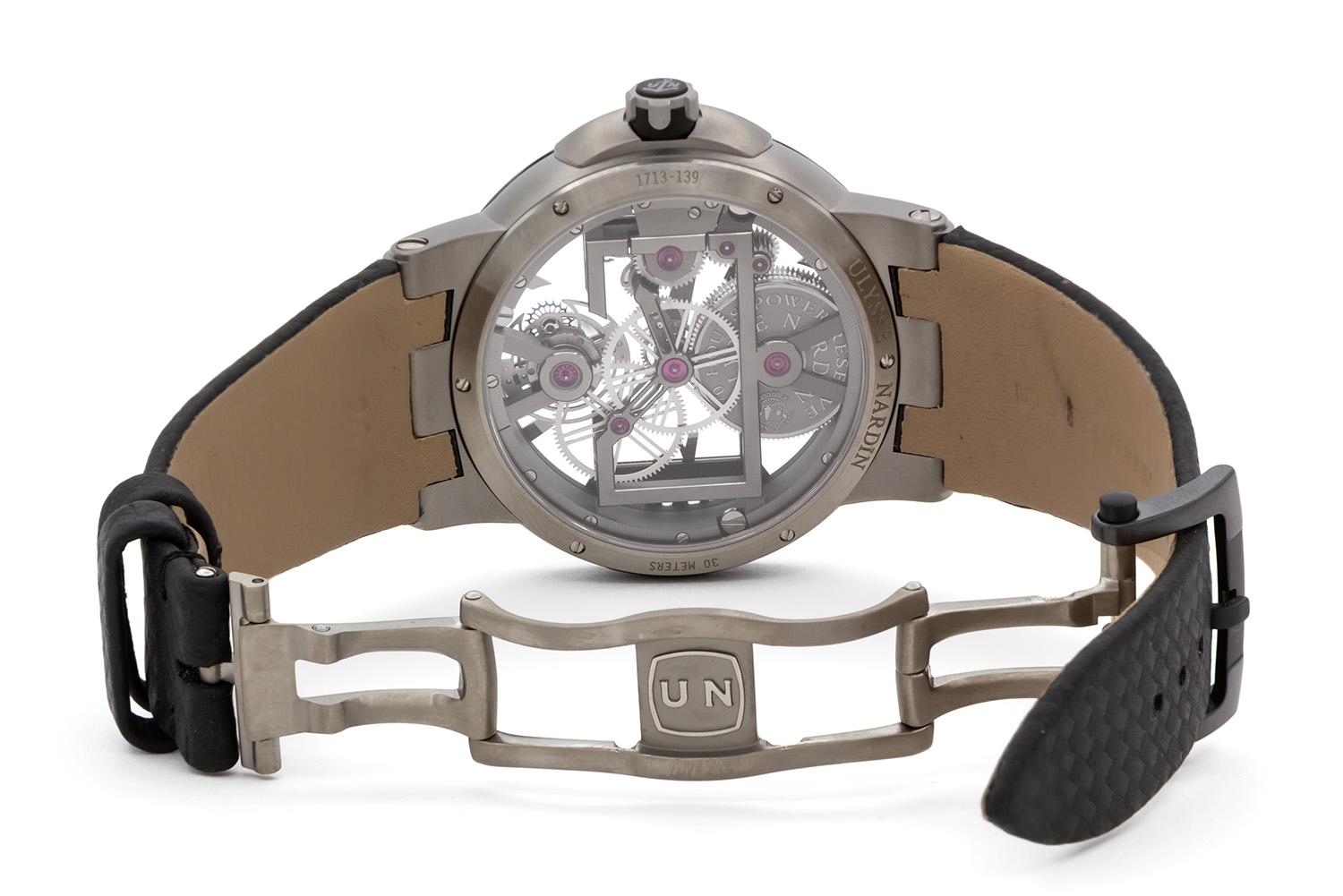Men's Ulysse Nardin Executive Skeleton Tourbillon Titanium Watch 1713-139