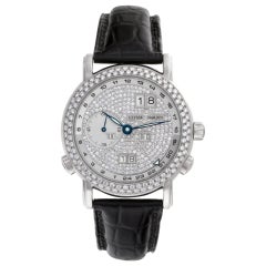 Ulysse Nardin GMT Perpetual Calendar 320-22 en or blanc 18 carats serti de diamants pavés