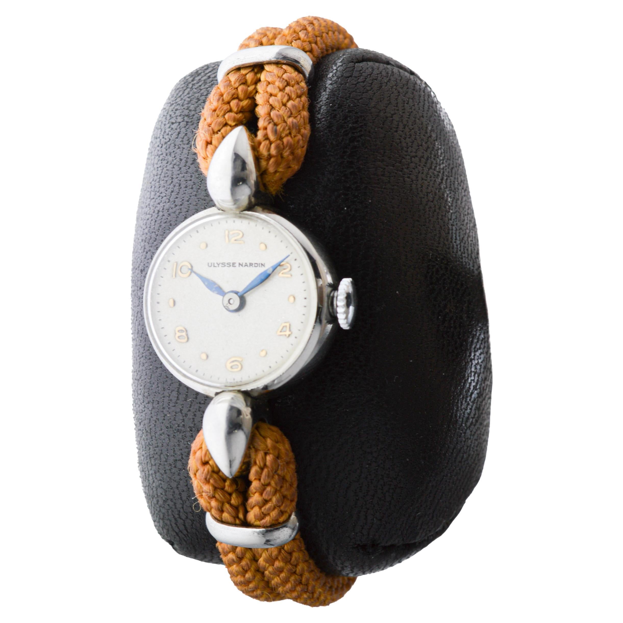 Ulysse Nardin Ladies Art Deco Watch in New Old Stock Condition 1940's For Sale 2