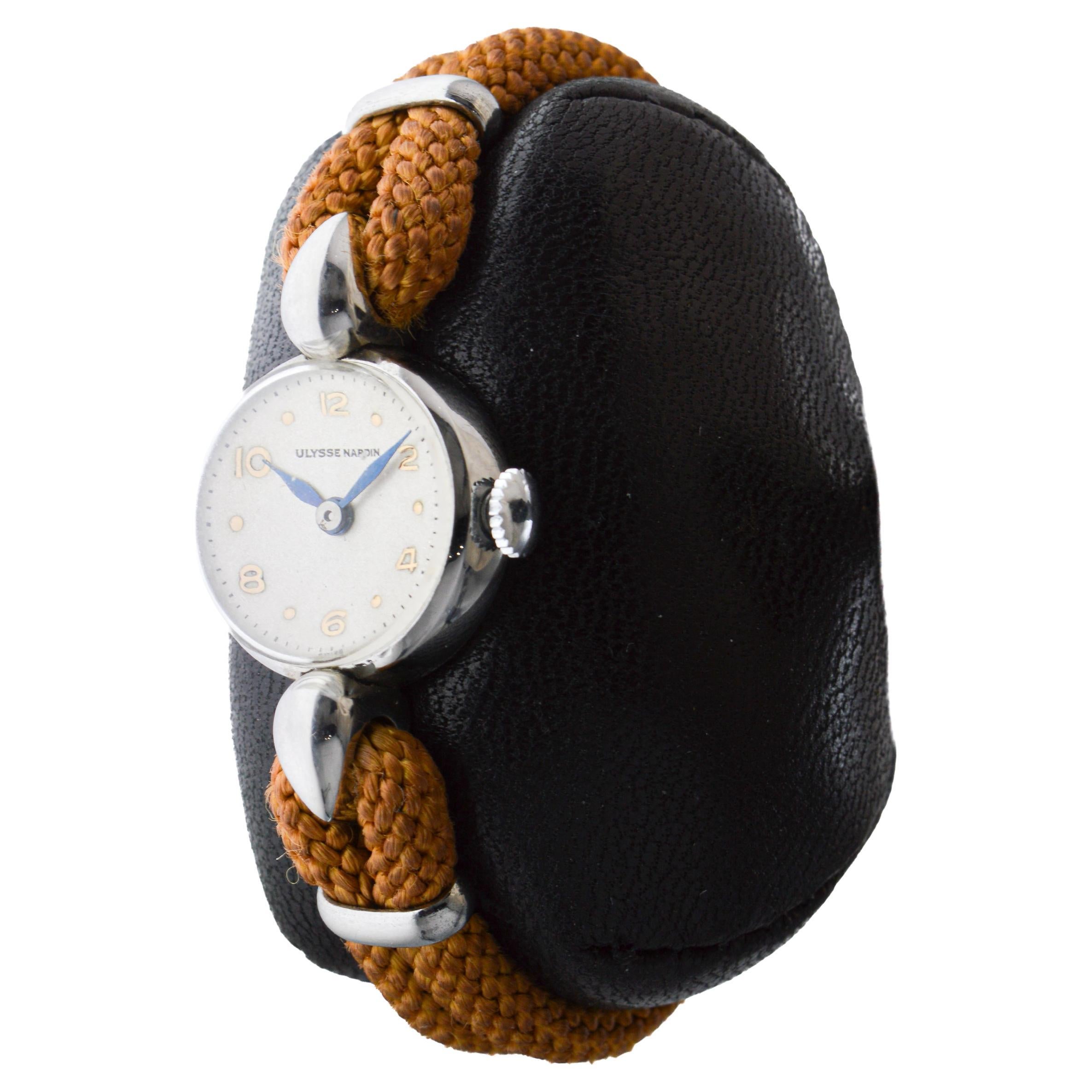Ulysse Nardin Ladies Art Deco Watch in New Old Stock Condition 1940's For Sale 3