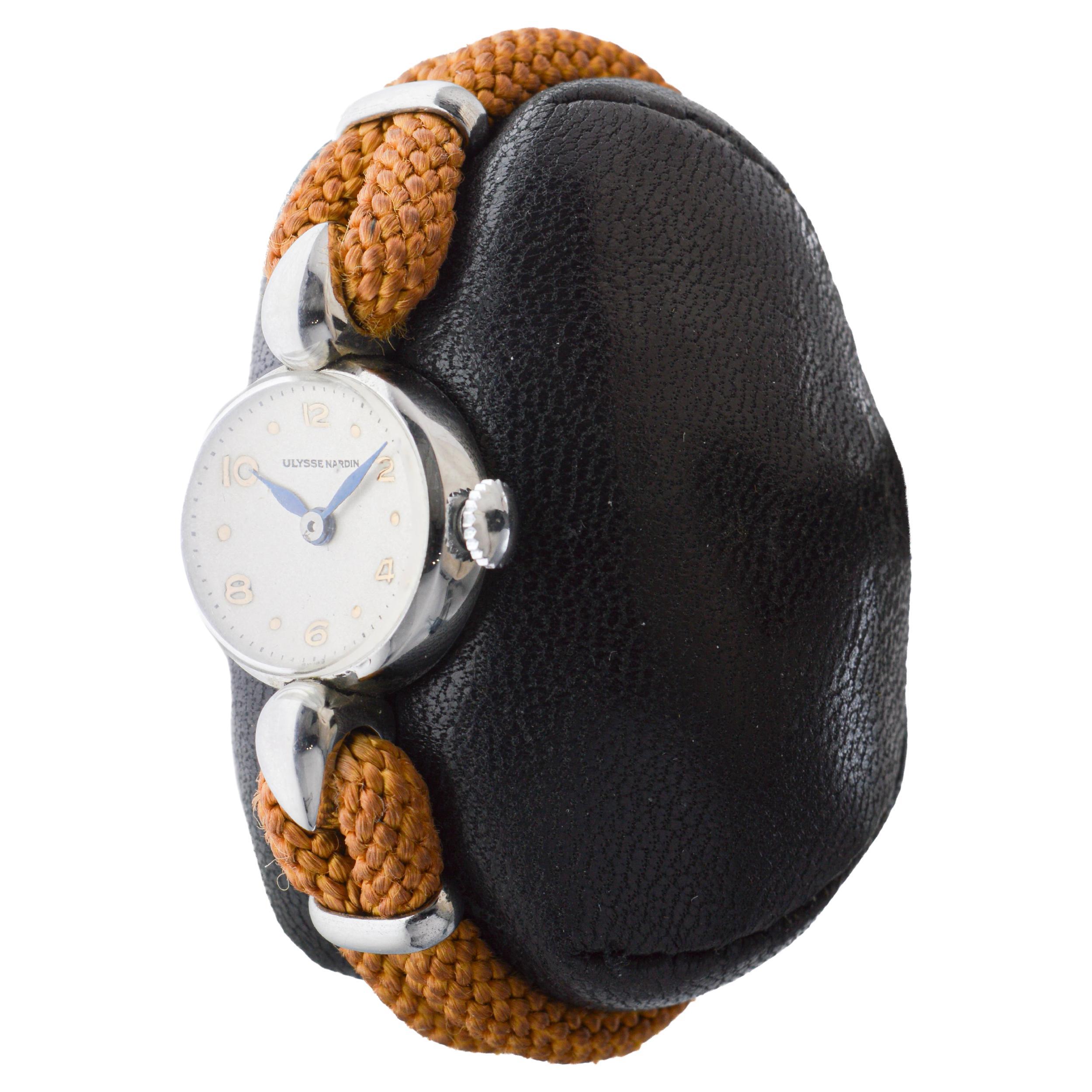 Ulysse Nardin Ladies Art Deco Watch in New Old Stock Condition 1940's For Sale 4