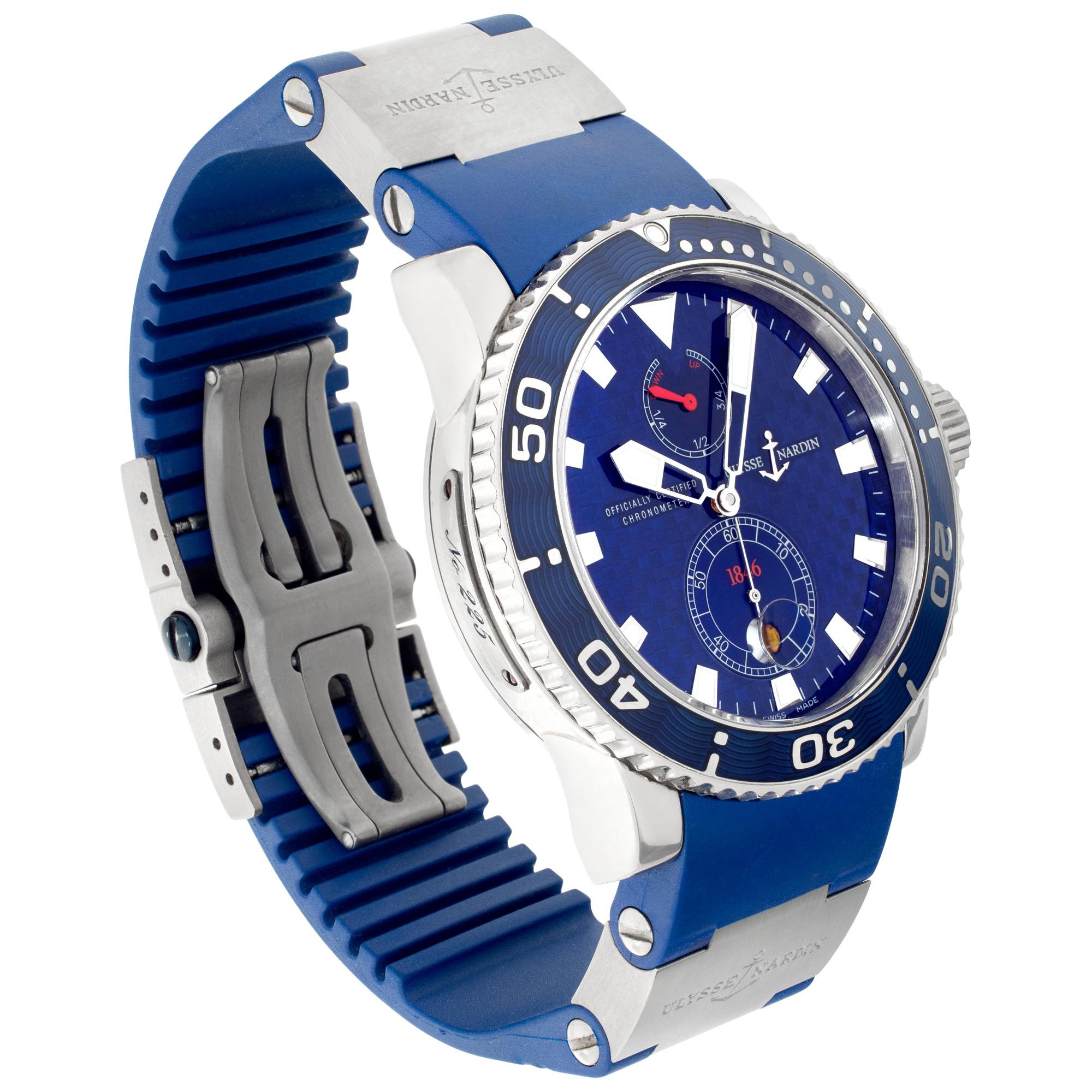 Ulysse Nardin Marine 260-32-3a in White Gold with a Blue dial Automatic watch In Excellent Condition In Surfside, FL