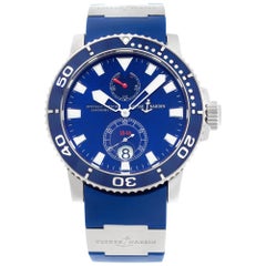 Ulysse Nardin Marine 260-32-3a automatique en or blanc avec cadran bleu