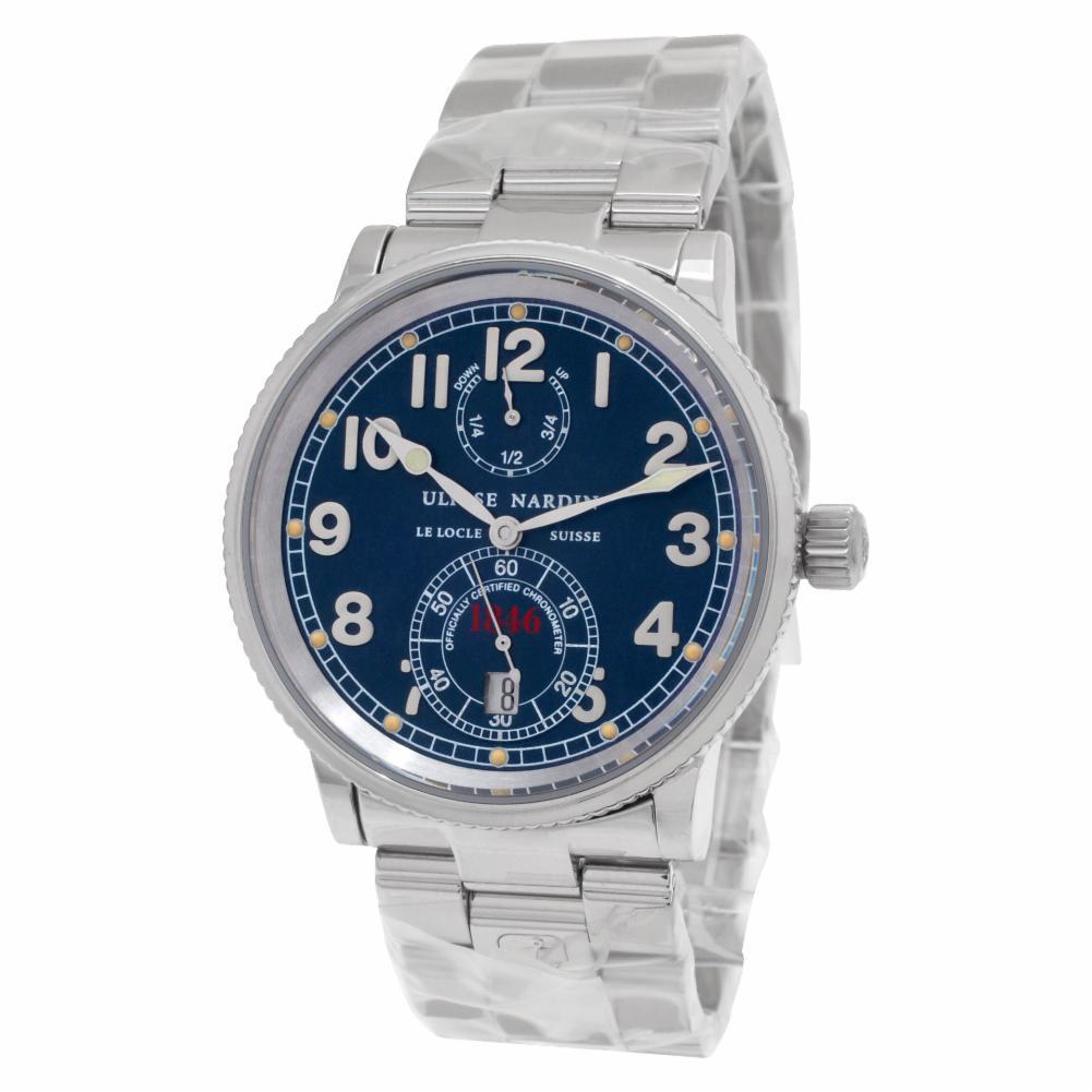 Ulysse Nardin Marine Reference #:263-22. Ulysse Nardin Marine Chronometer in stainless steel. Auto w/ subs-econds, date and power reserve. 38mm case size. Ref 263-22. Circa 2000s. Fine Pre-owned Ulysse Nardin Watch. Certified preowned Sport Ulysse