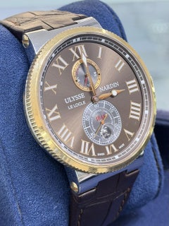 Ulysse Nardin Marine 43mm Watch with Brown Sunburst Dial and Leather Strap