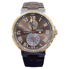 Ulysse Nardin Marine 43mm Watch with Brown Sunburst Dial and Leather Strap
