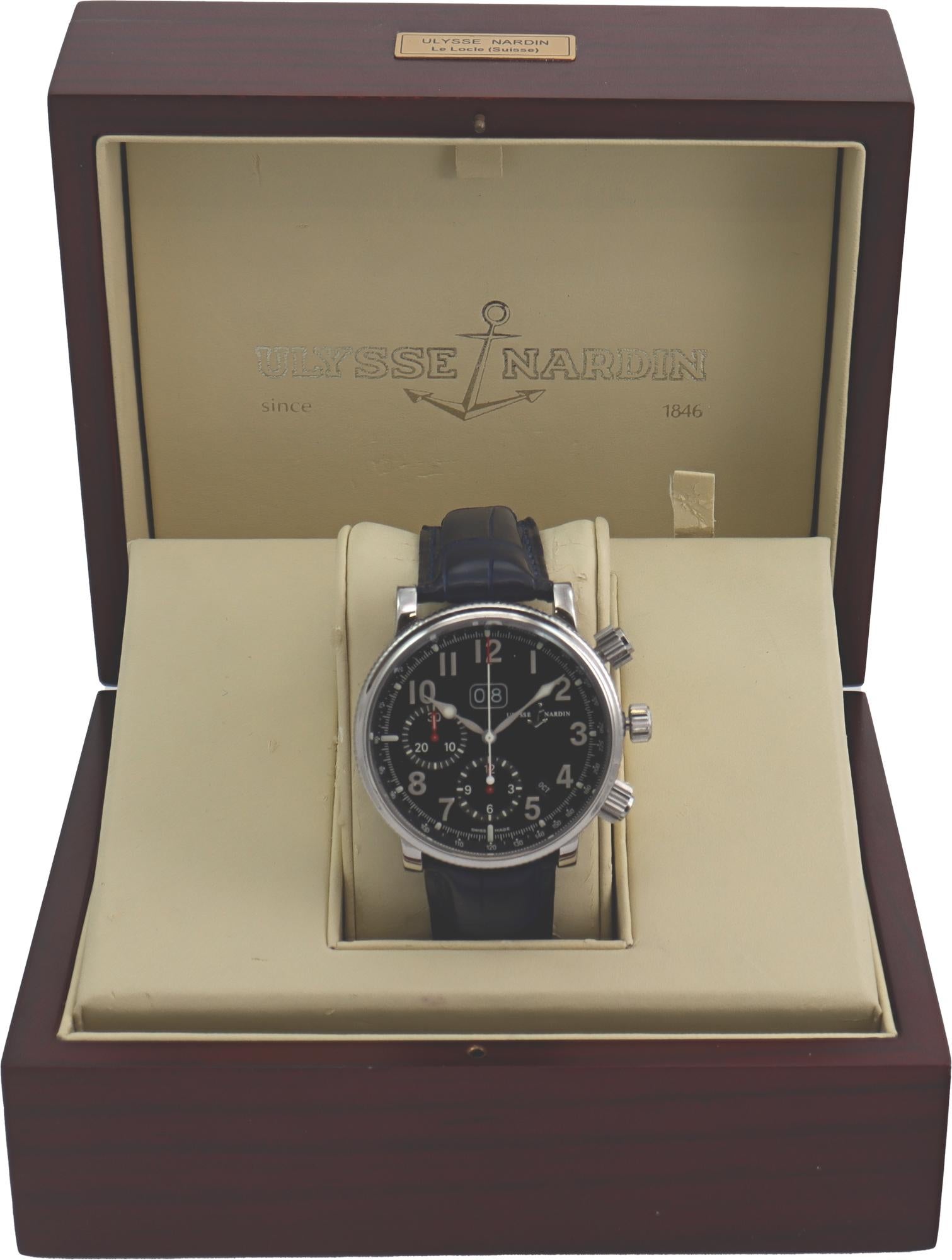 Ulysse Nardin Marine Annual Chrongraph Steel Automatic Wristwatch Ref 513-22/62 For Sale 2