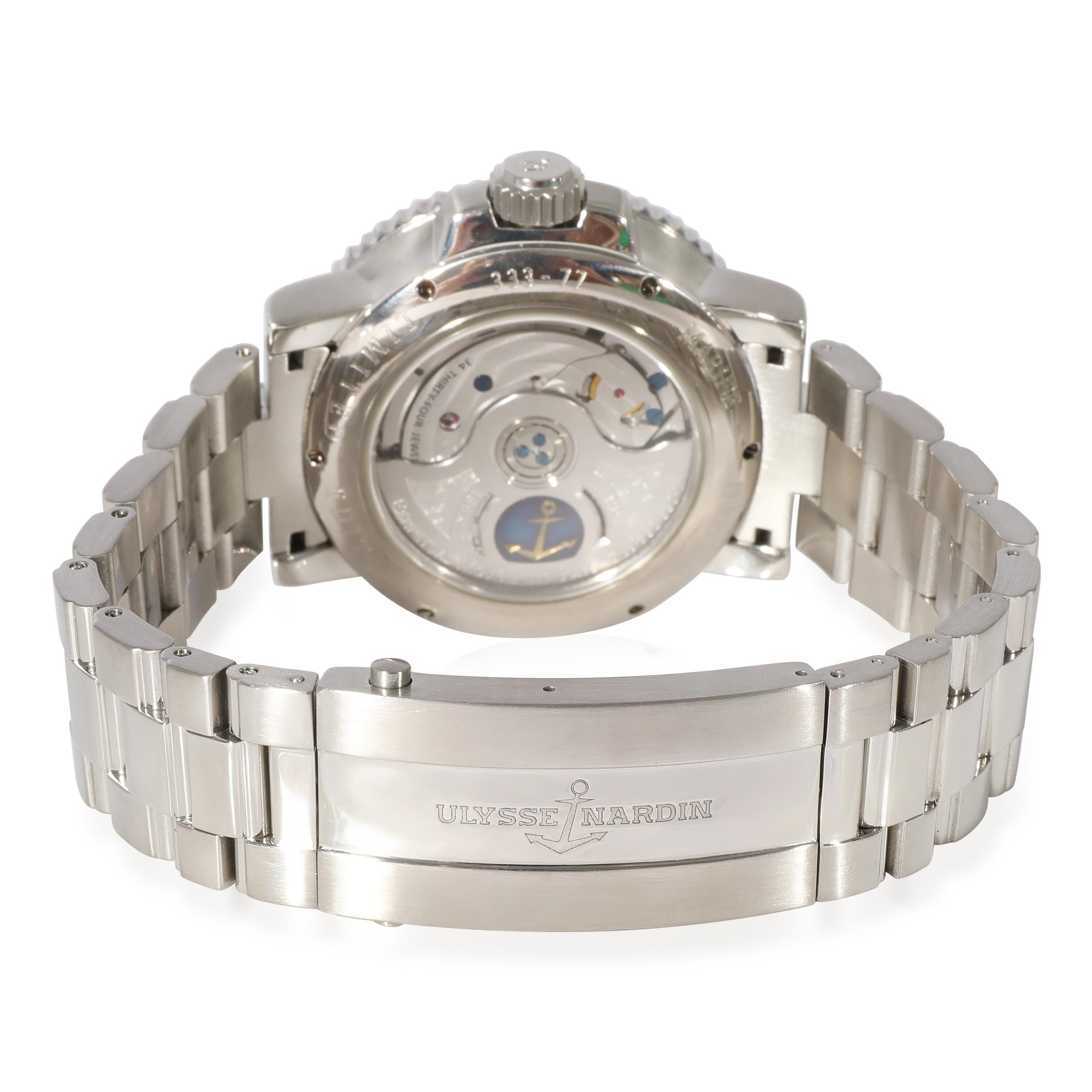 Montre pour homme Ulysse Nardin Marine Aqua Perpetual 333-77 en  Acier inoxydable

SKU : 121990

DÉTAILS PRIMAIRES
Marque : Ulysse Nardin
Modèle : Marine Aqua Perpetual
Pays d'origine : Suisse
Type de mouvement : Mécanique :