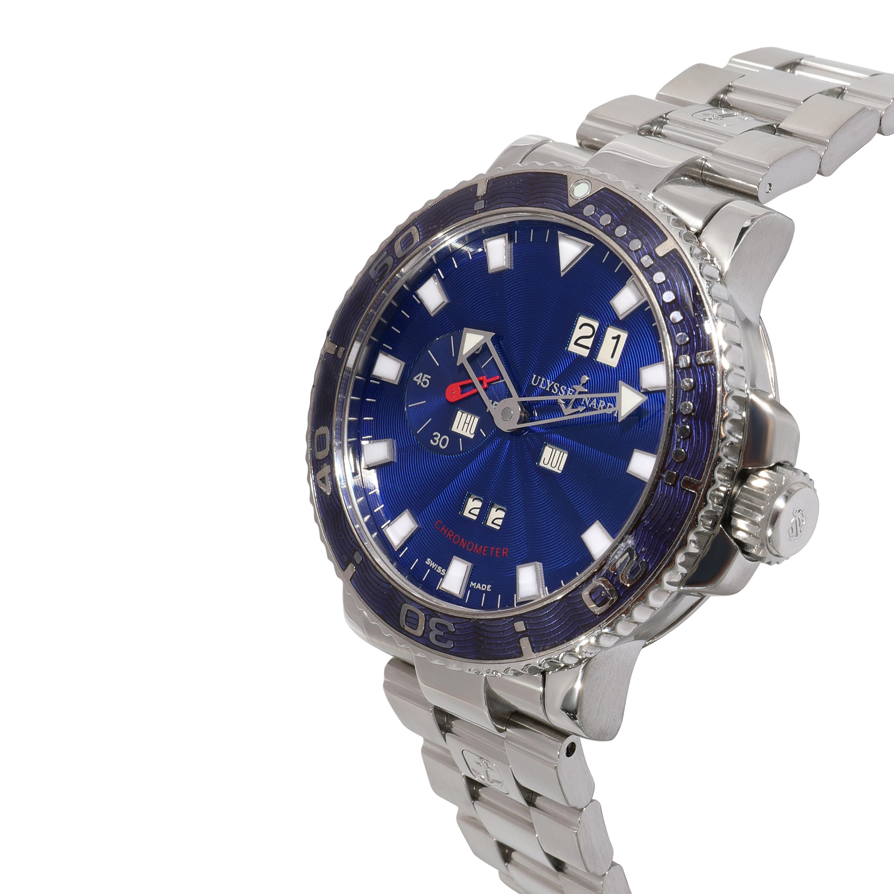 Ulysse Nardin Montre pour homme Marine Aqua Perpetual 333-77 en acier inoxydable Excellent état - En vente à New York, NY