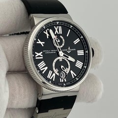 Ulysse Nardin Cronometro Marino 1183-122 45mm Quadrante Nero Acciaio Scatola Documenti