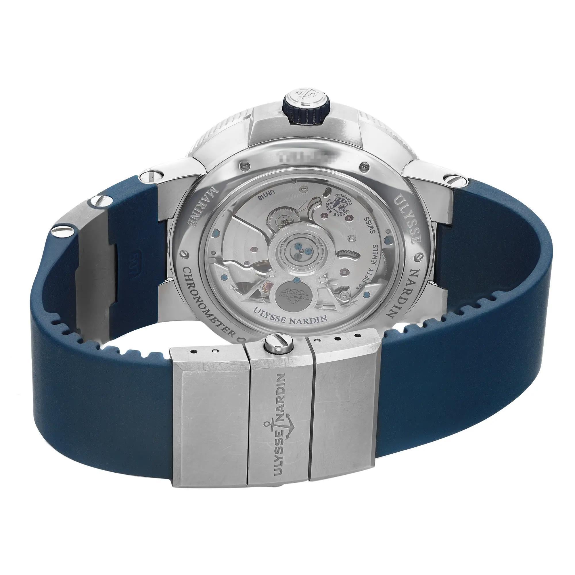 Ulysse Nardin Marine Chronometer Steel Blue Dial Automatic Men Watch 1183-122/43 For Sale 1