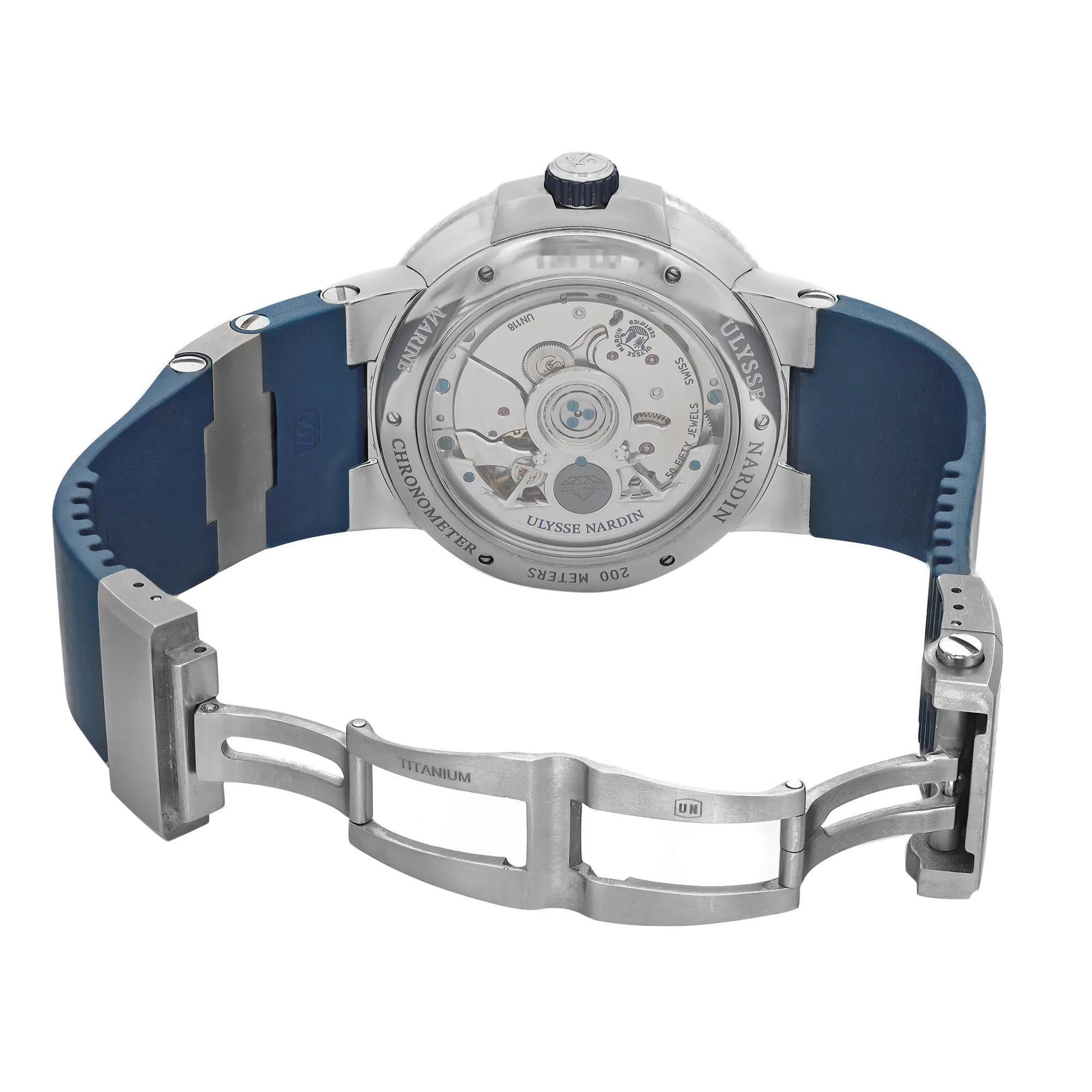 Ulysse Nardin Marine Chronometer Steel Blue Dial Automatic Men Watch 1183-122/43 For Sale 2