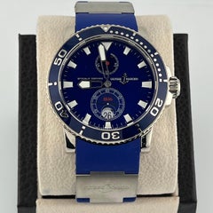 Ulysse Nardin Marine Diver 260-32-3A 18K White Gold Blue Rubber Strap