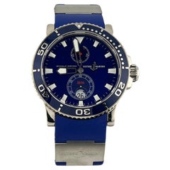 Ulysse Nardin Marine Diver 260-32-3A Oro blanco de 18 quilates Correa de caucho azul