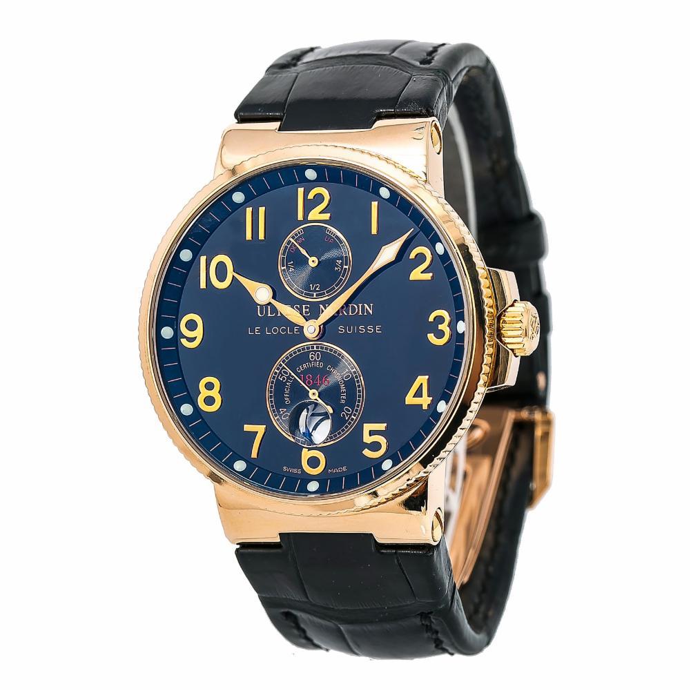 Ulysse Nardin Marine 266-66, Black Dial Certified Authentic For Sale