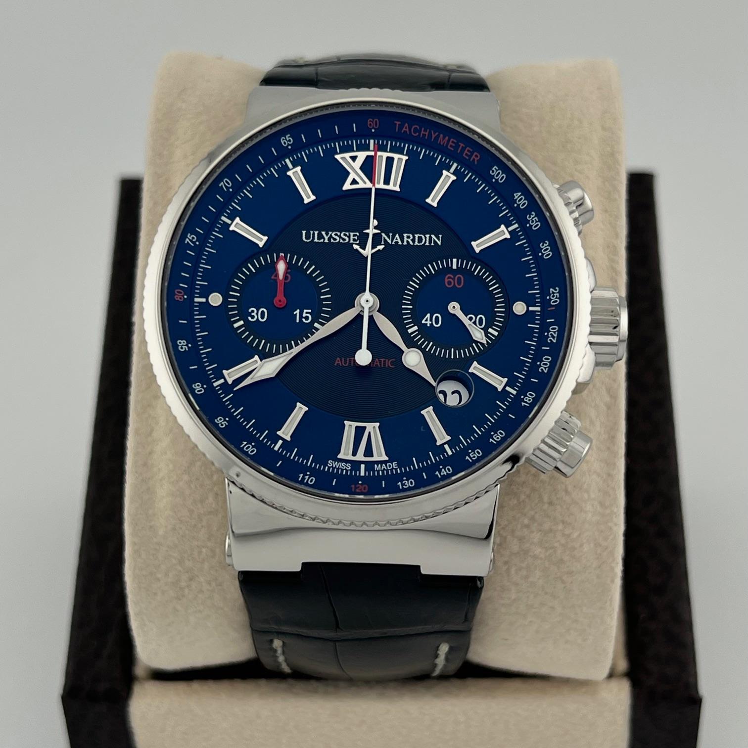 Numero di stile: 353-66-3/323



Seriale: 04**

 

Model No: Cronografo Ulysse Nardin Maxi Marin 

 

Materiale della cassa: Acciaio inossidabile 

 

Fascia: Pelle

  

Lunetta: Acciaio inossidabile 

  

Quadrante: blu



Cristallo: Zaffiro

