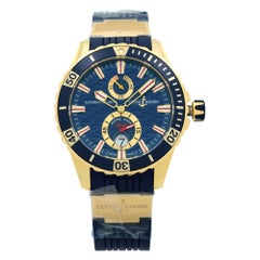 Ulysse Nardin Maxi Marine Diver 18K Rose Gold Blau Automatikuhr 266-10-3-93