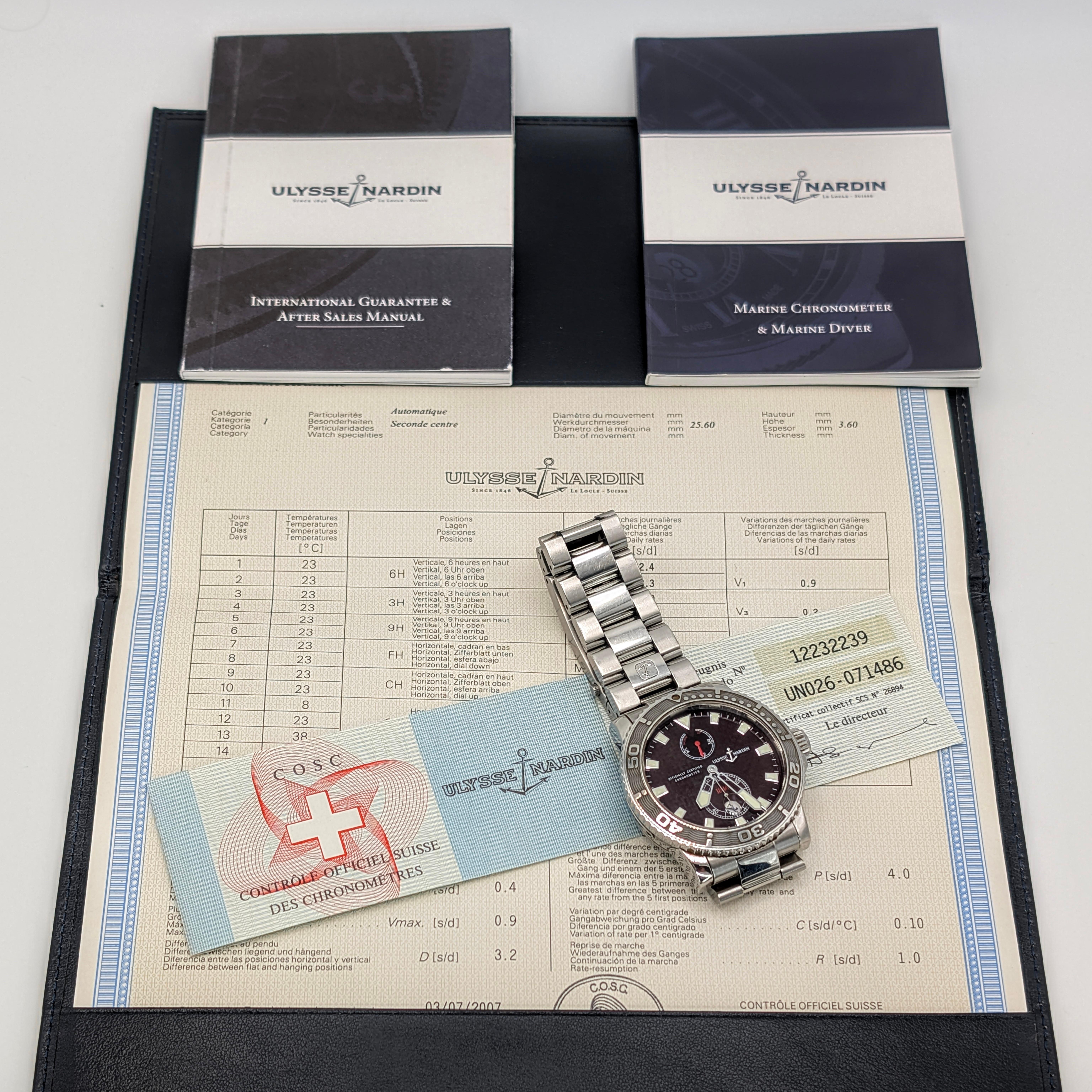 Ulysse Nardin Maxi Marine Diver 263-33 Cronometro Automatico da Uomo in vendita 6