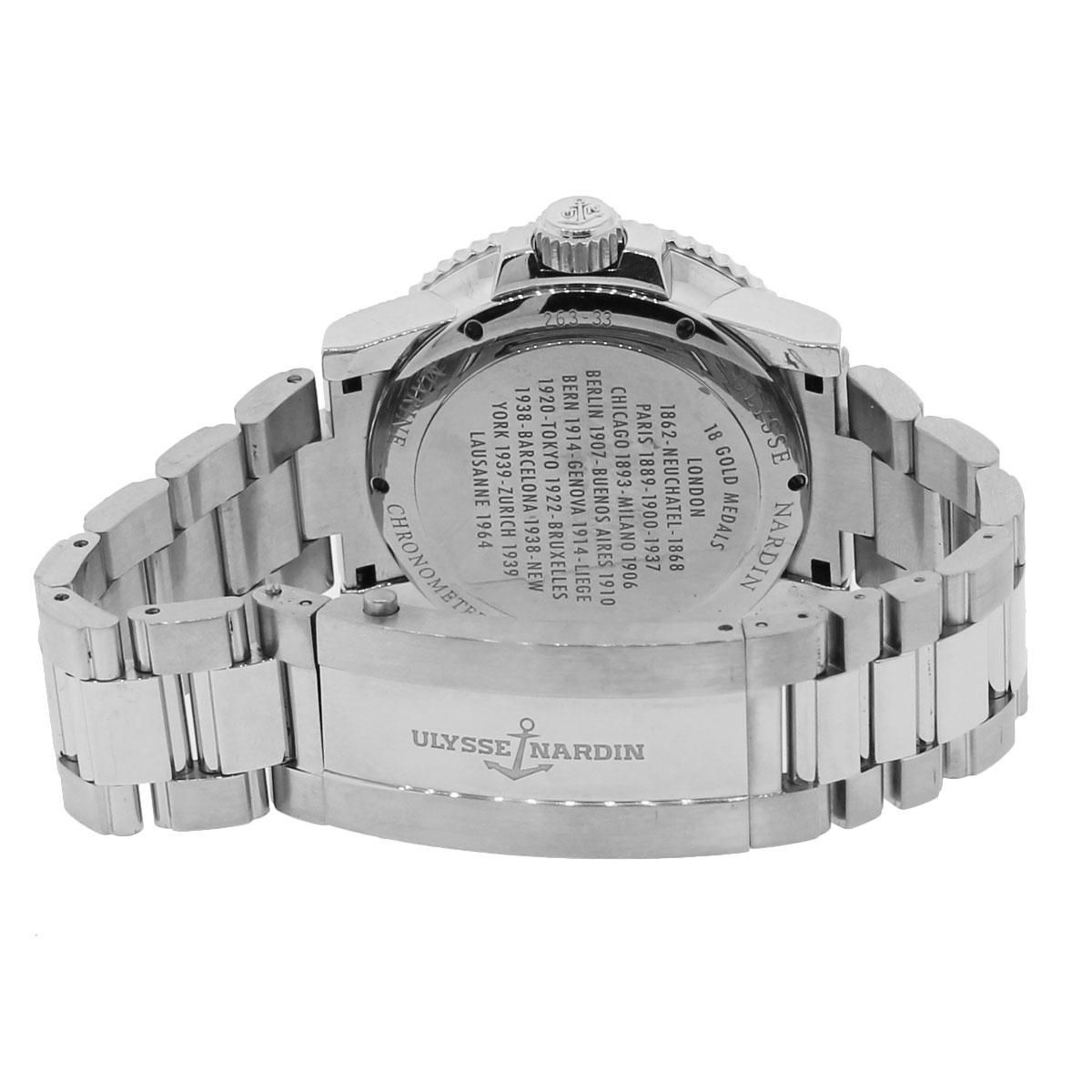 Ulysse Nardin Maxi Marine Stainless Steel Black Dial Chronometer Wrist Watch 1