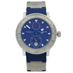 Ulysse Nardin Maxi Marine Steel Rubber Titanium Blue Dial Men’s Watch 263-58 SS