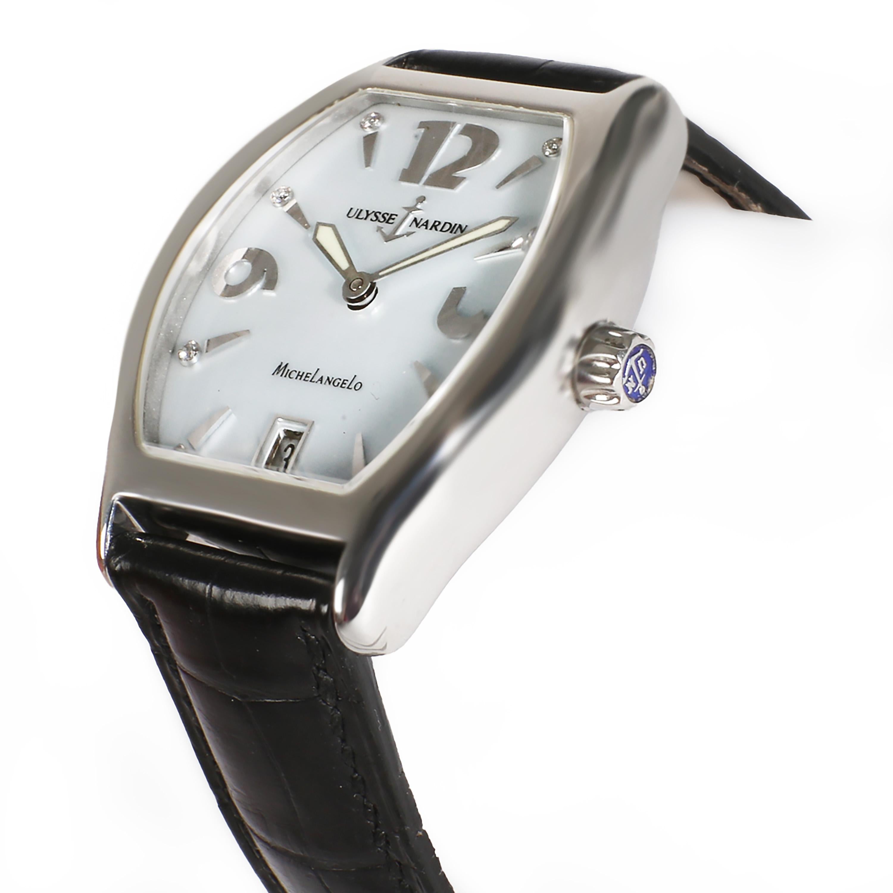 Ulysse Nardin Michelangelo 113-48 Unisex Watch in  Stainless Steel In Excellent Condition In New York, NY