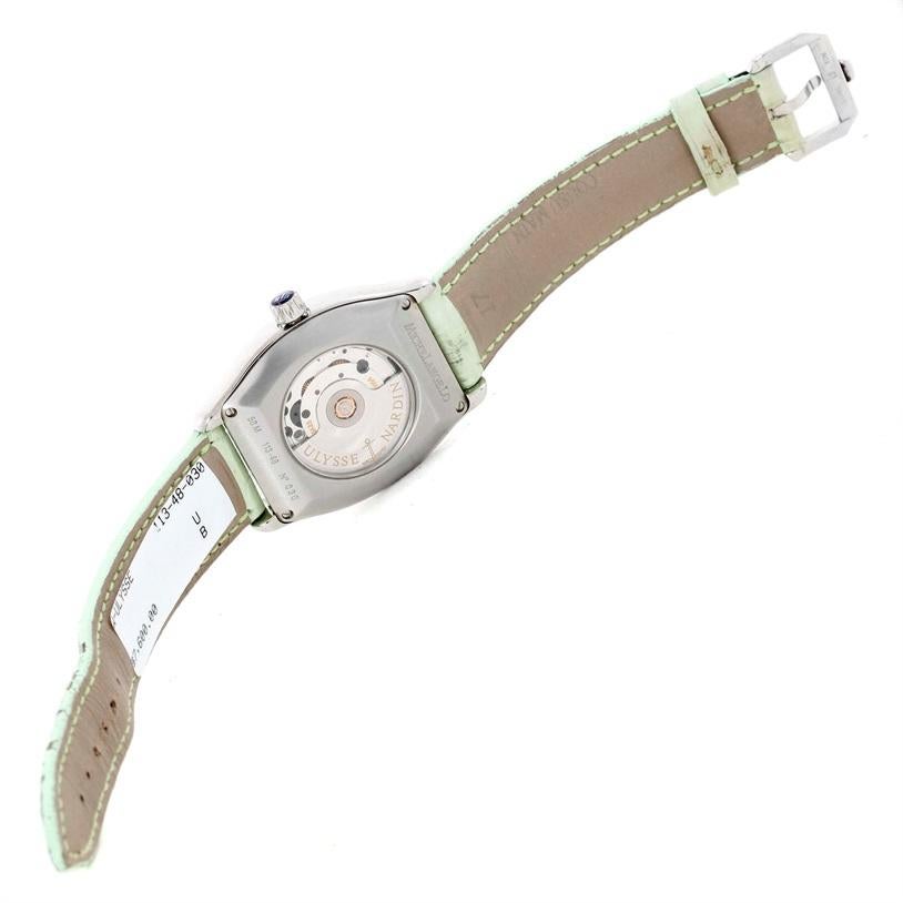 Modern Ulysse Nardin Michelangelo Midsize Steel Diamond Watch 113-48