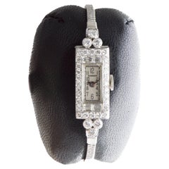 Ulysse Nardin Platinum and Diamond Art Deco Ladies Watch circa 1940
s