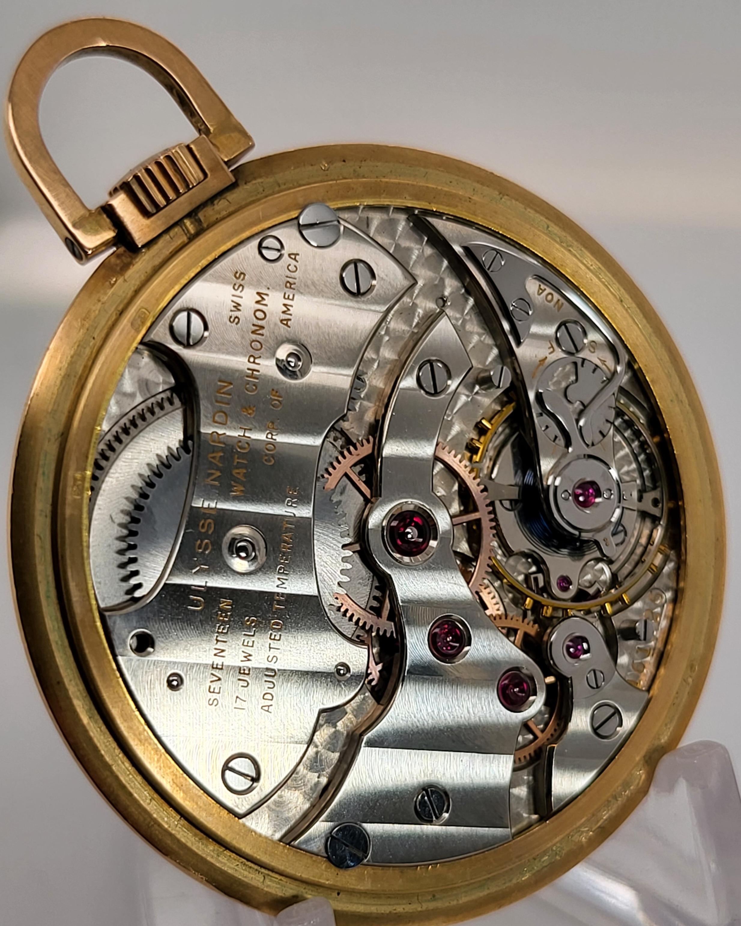Ulysse Nardin Pocket Watch 18k Gold For Sale 1