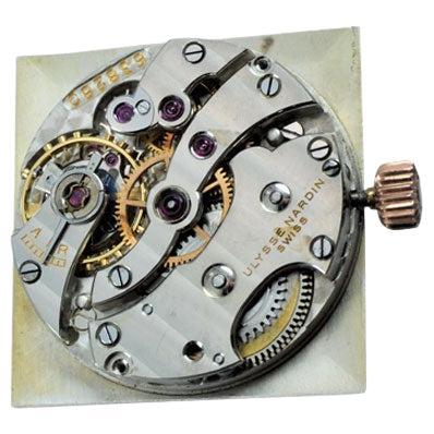 Ulysse Nardin Rose Gold Art Deco Original Crystal and Crown Manual Watch For Sale 13