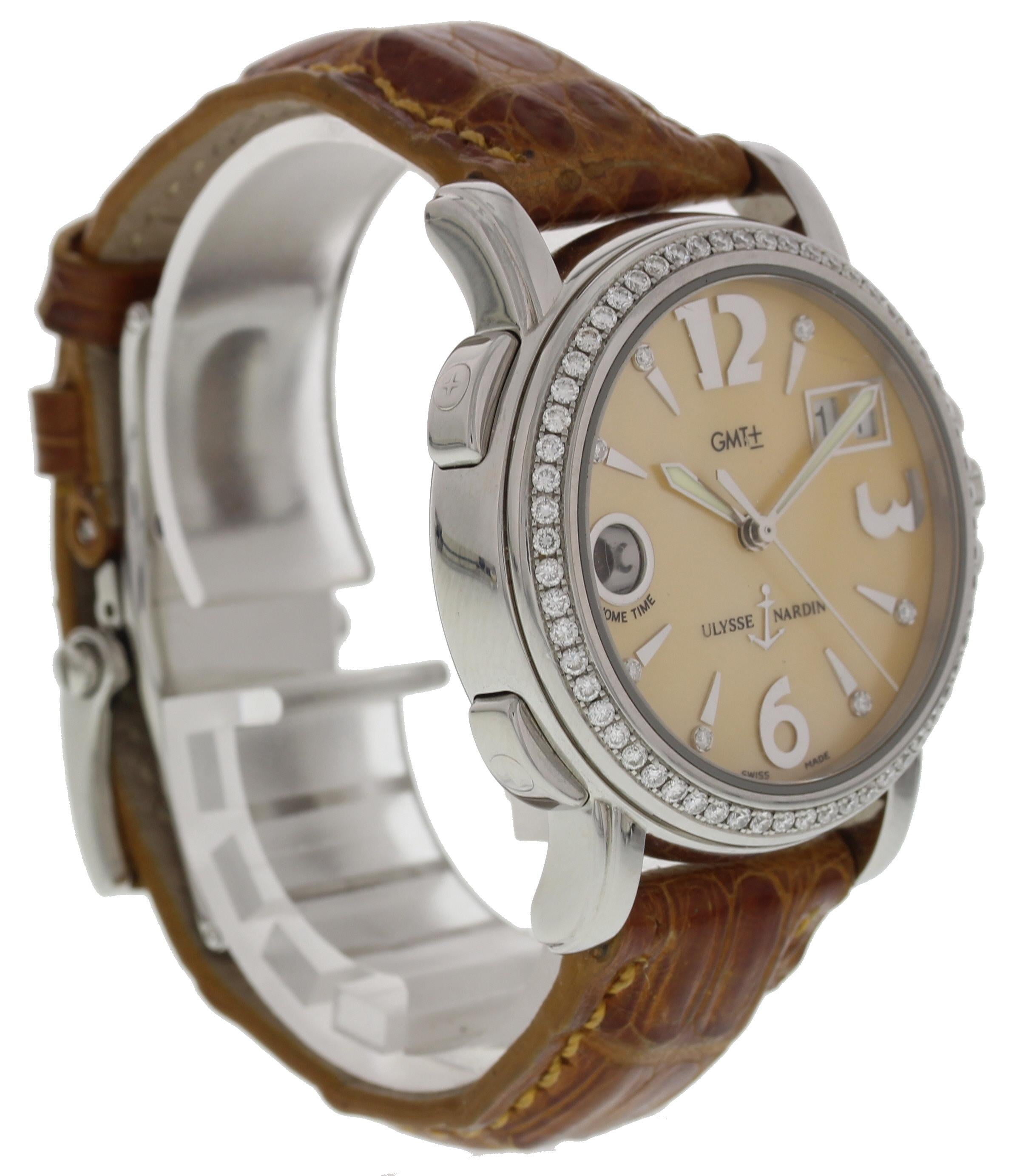 Ulysse Nardin San Marco GMT 223-22 Ladies Watch In Excellent Condition For Sale In New York, NY