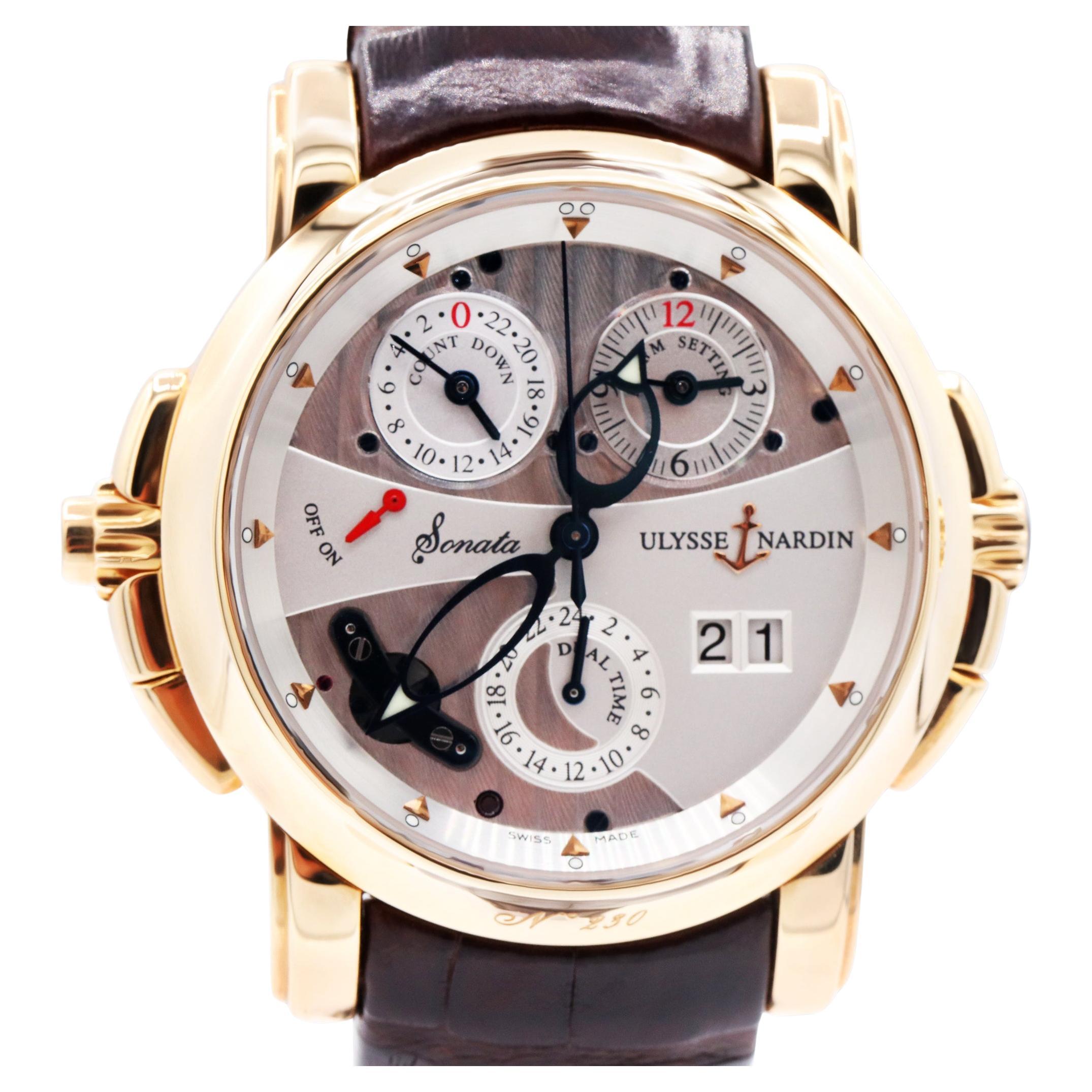 Ulysse Nardin Sonata Cathedral Dual time 42 mm 18k Yellow Gold Men's watch