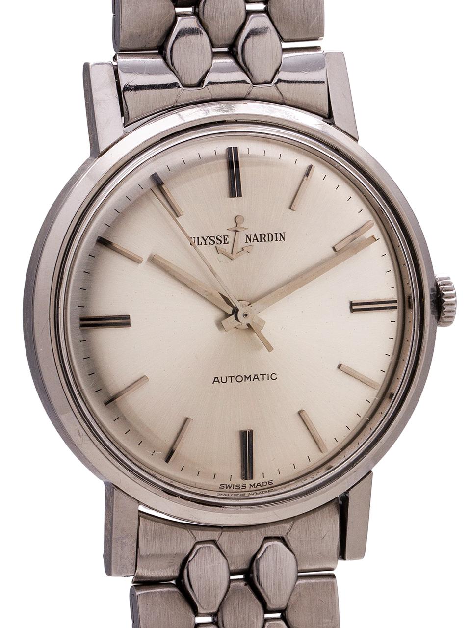 Ulysse Nardin Stainless Steel Automatic wristwatch Ref 10528/1, circa 1960s In Excellent Condition In West Hollywood, CA