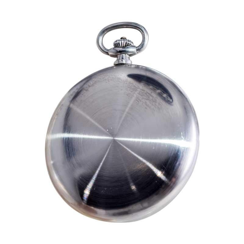 Ulysse Nardin Montre chronographe en acier avec cadran original en émail cuite au four sans défaut en vente 9