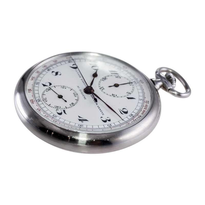 Ulysse Nardin Montre chronographe en acier avec cadran original en émail cuite au four sans défaut en vente 4