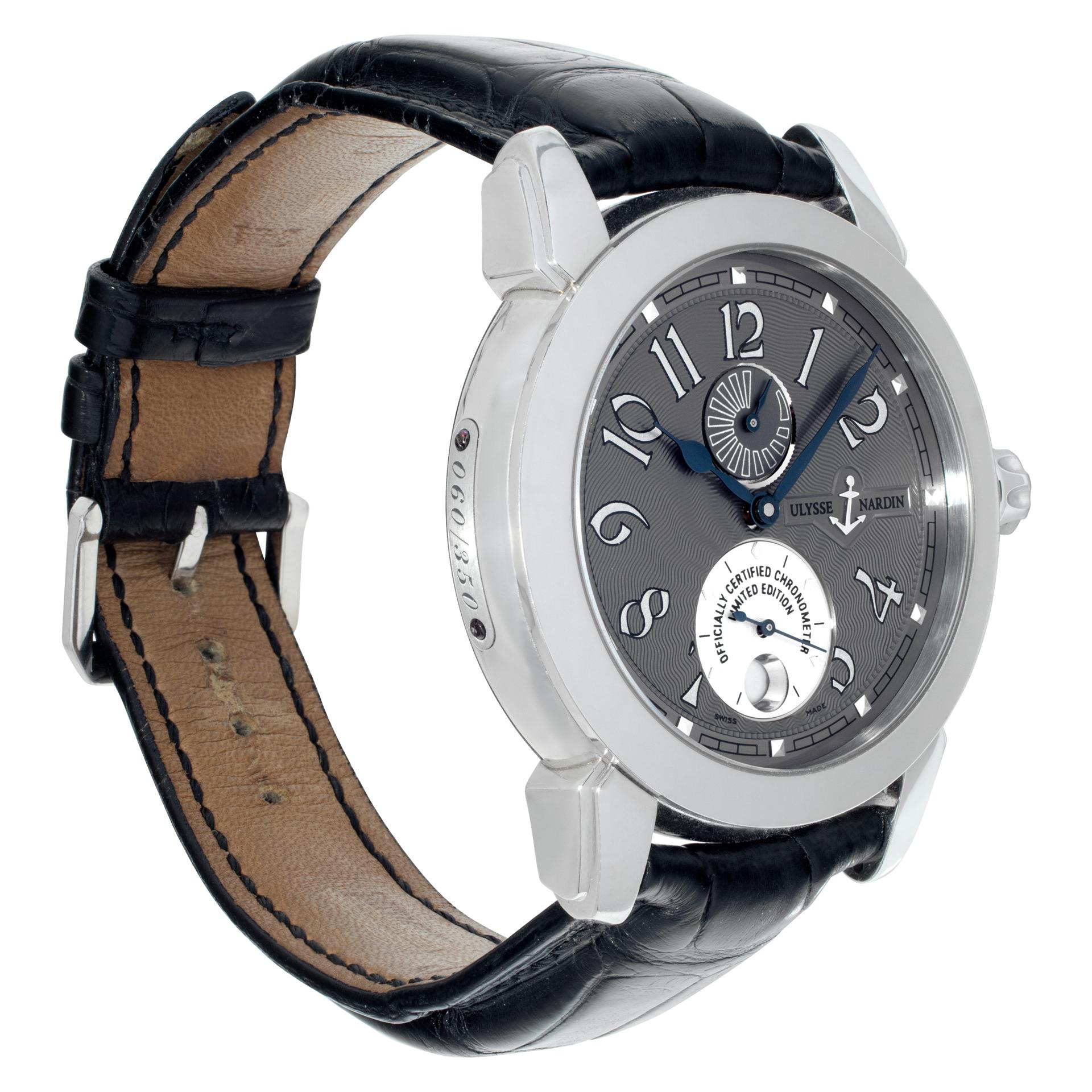 Ulysse Nardin Ulysse I platinum Automatic Wristwatch Ref 279-82 In Excellent Condition For Sale In Surfside, FL