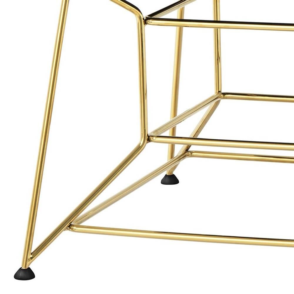Ulysse Stool in Gold Finish In Excellent Condition In Paris, FR