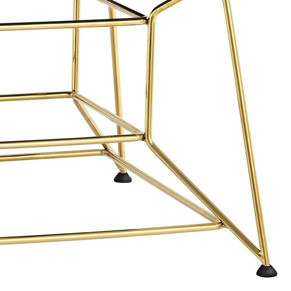 Contemporary Ulysse Stool in Gold Finish