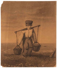 El Aguador - Litografía de Ulises Butin - Años 1860