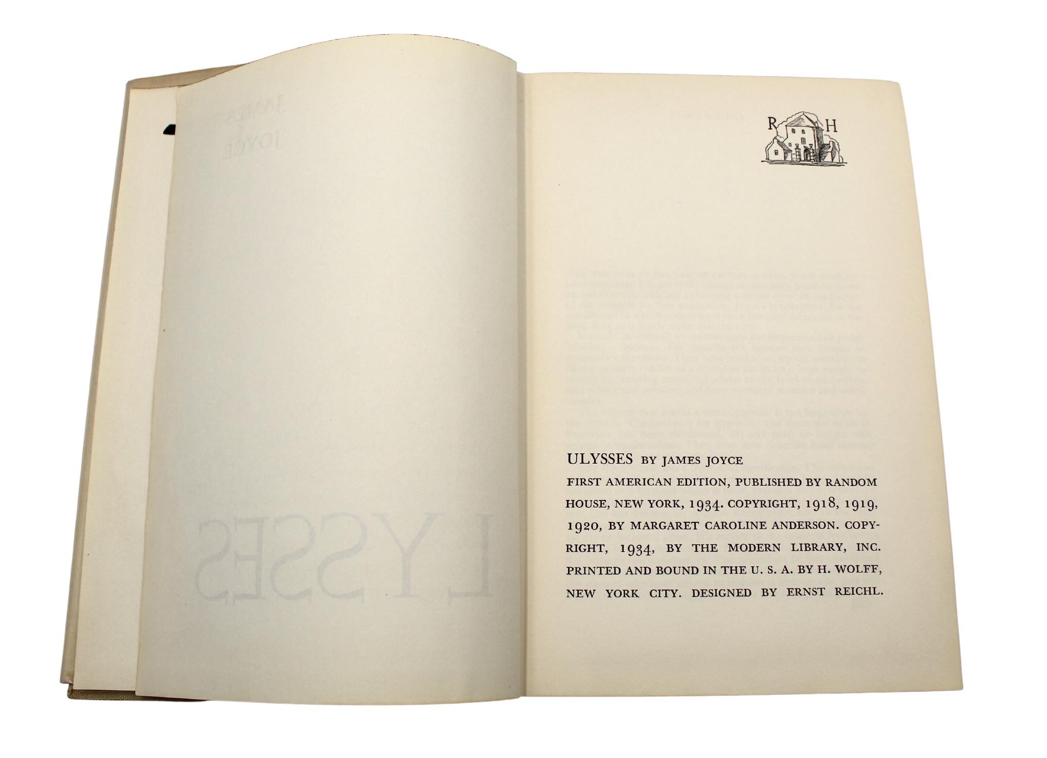 Ulysses de James Joyce, première édition américaine autorisée, 1934 en vente 4