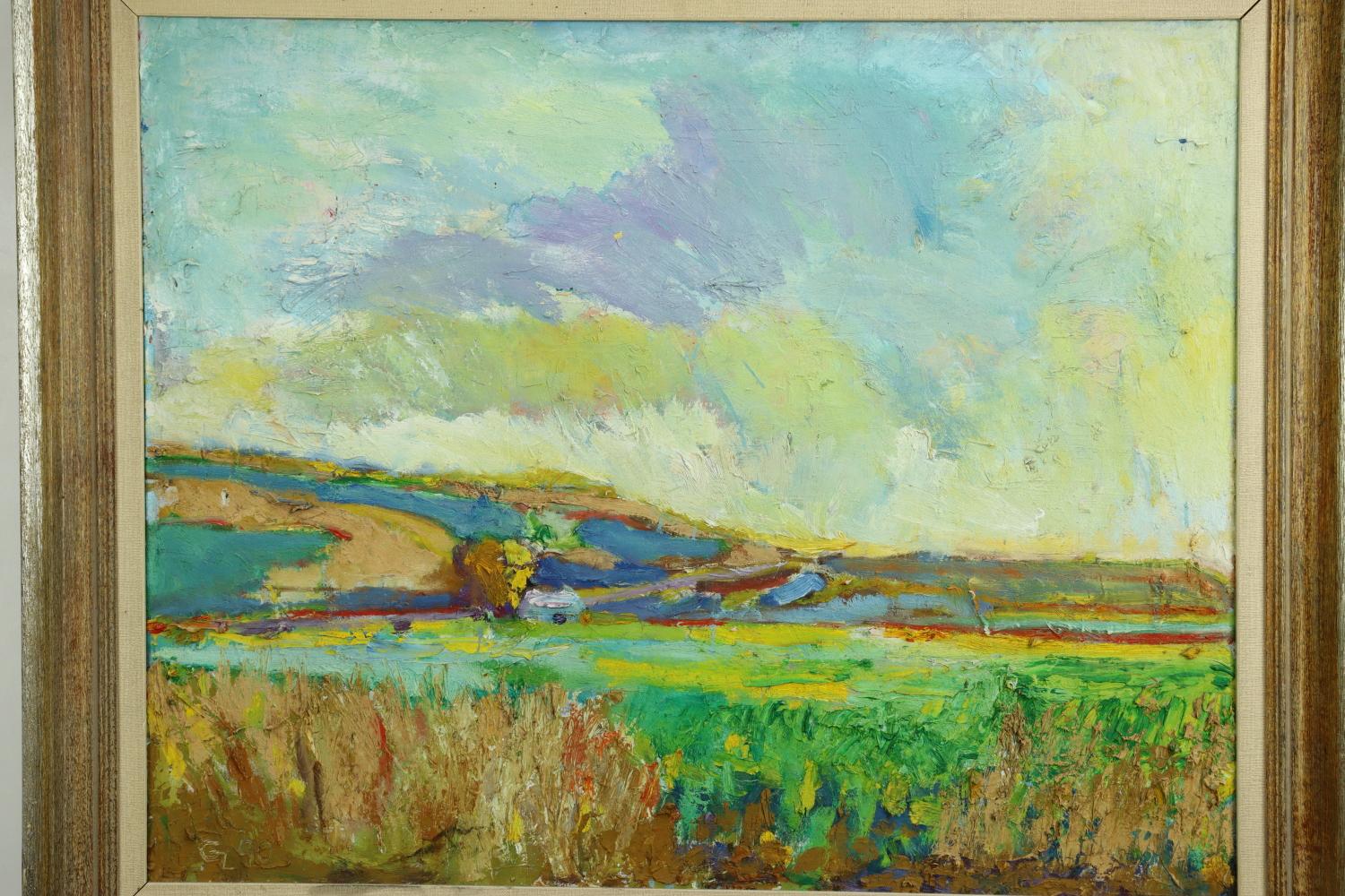 Hand-Painted Ulysses Floyd Rible - A Morning in Spring - Mid Century Oil on Canvas Painting For Sale