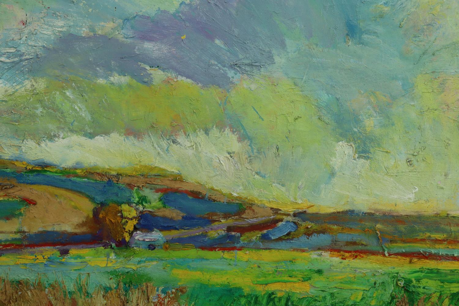 20th Century Ulysses Floyd Rible - A Morning in Spring - Mid Century Oil on Canvas Painting For Sale