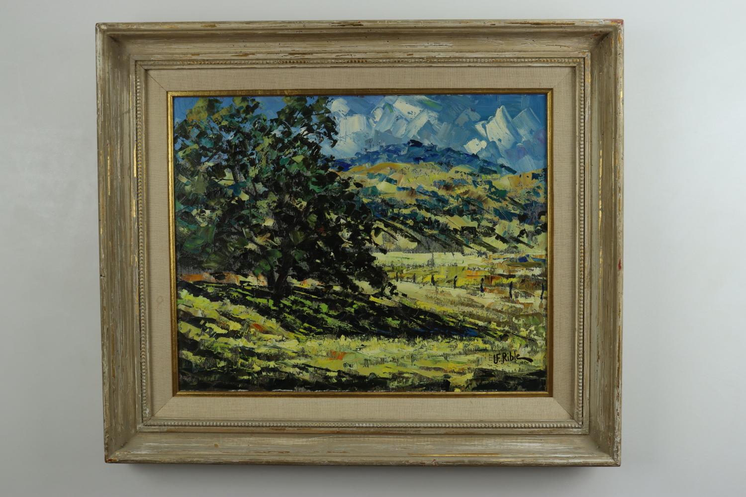American Ulysses Floyd Rible - A Morning in Spring - Oil on Canvas Painting Mid 20th C For Sale