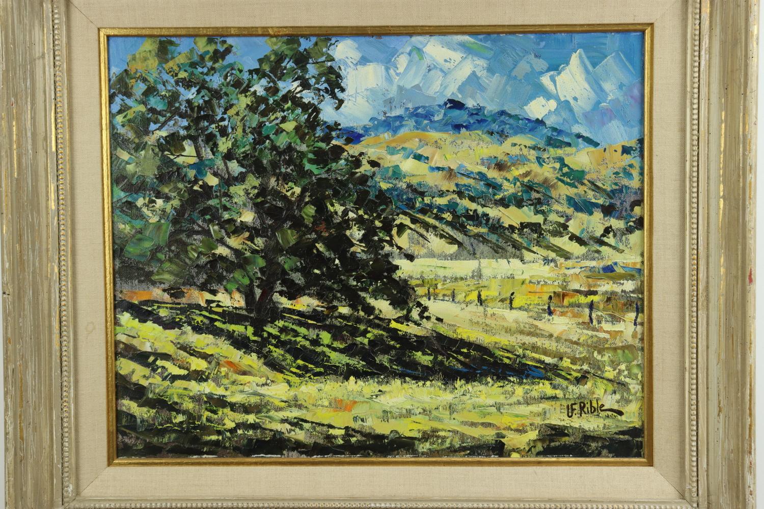 Hand-Painted Ulysses Floyd Rible - A Morning in Spring - Oil on Canvas Painting Mid 20th C For Sale