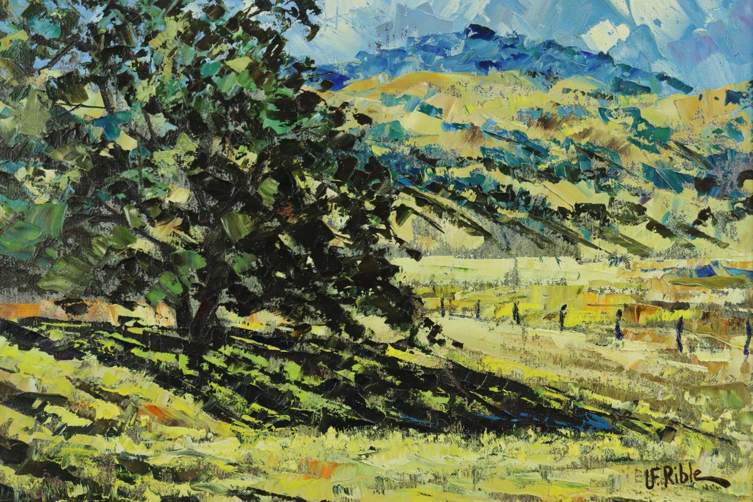 Ulysses Floyd Rible - A Morning in Spring - Oil on Canvas Painting Mid 20th C In Good Condition For Sale In Los Angeles, CA